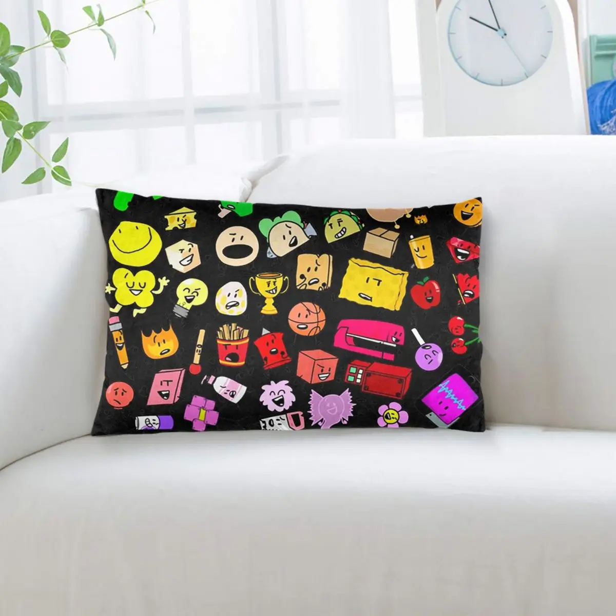 BFDI Inanimate Insanity All Character Rectangle Pillowcase Cushion Cover Decorative Bedroom Bed Home Comfort Throw Pillow