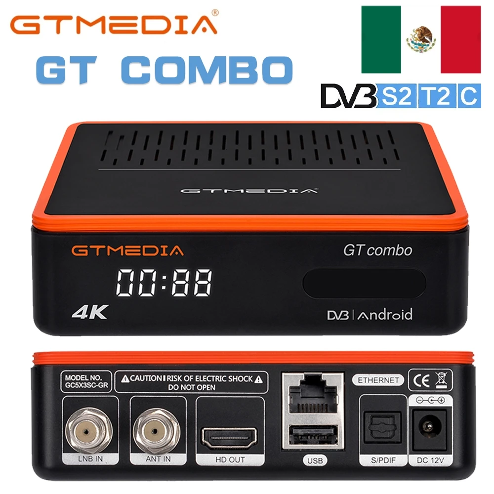 GT Combo support remote voice control lacam Android9.0 TV Box DVB S2 T2 Cable dvb-C hd Hybrid 4k receiver android vs mecool kt1 DVB t2 shipping from Mexico warehouse