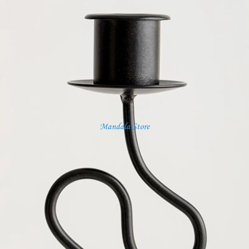 

U2JC Artistic Twist Iron Holder for Home Decors Centerpieces Taper Candlestick