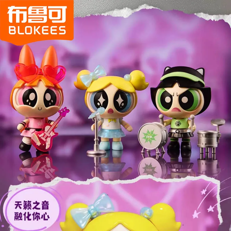 

In Stock Genuine BLOKEES The Powerpuff Girls Mokoo Series Cute Beats Building Block Figure, Blossom Buttercup Bubbles Toy Gift