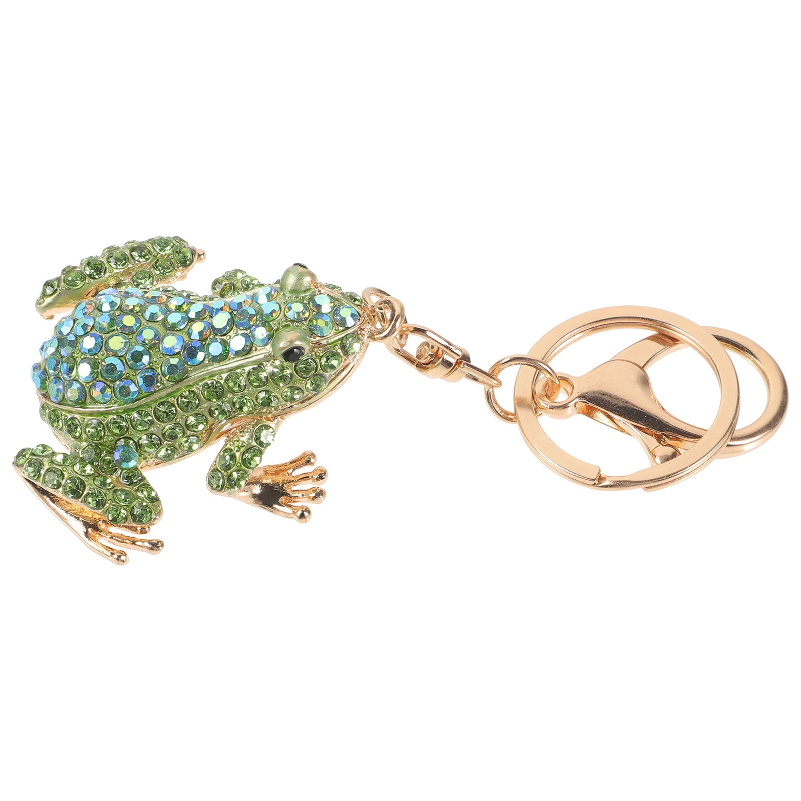 Fashionable Rhinestone Frog Key Chain Women Backpack Hanging Decor Car Keychain Pendant for Bags Wallets and Car Keys