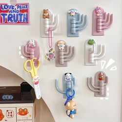 Cute Hook Strong Viscosity Cartoon Animal Three In One Hooks Plastic Punch-Free Key Hook Door Dormitory Available Lovely