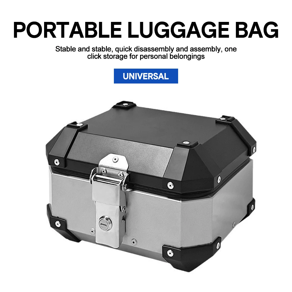 Motorcycle corner aluminum alloy patterned box, universal waterproof and shockproof embossed motorcycle travel side box