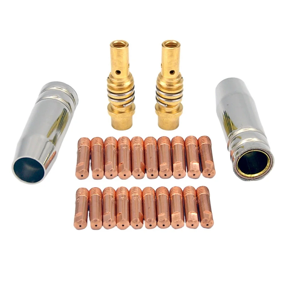 24PCS Kit Torcia per Saldatura MIG MB15 15AK Punta di Contatto Ugello Diffusore 0.6/0.8/0.9/1.0/1.2mm Saldatura Saldatura Forniture di Saldatura