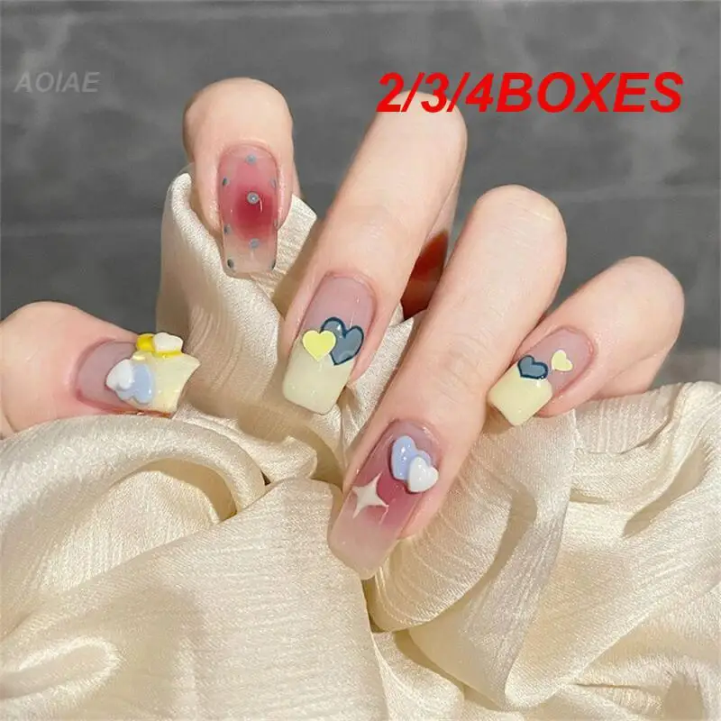 2/3/4BOXES Nail Art Accessories Easy To Wear Health Can Be Unloaded Glue Version Hot Goods Wearable Fashion Trend Nail Patch