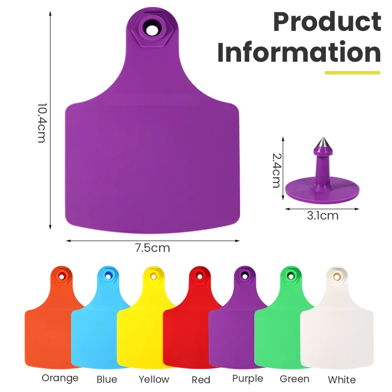 100Pcs Cow Ear Tag Large Size 105x75mm Animal Identification Card Label without Words Livestock Ear Tag Marker Signage
