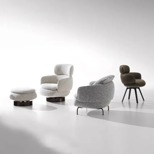 

Новое высококачественное кресло для отдыха на вилле, легкий роскошный французский вращающийся диван, одноместный стул для гостиничного клуба