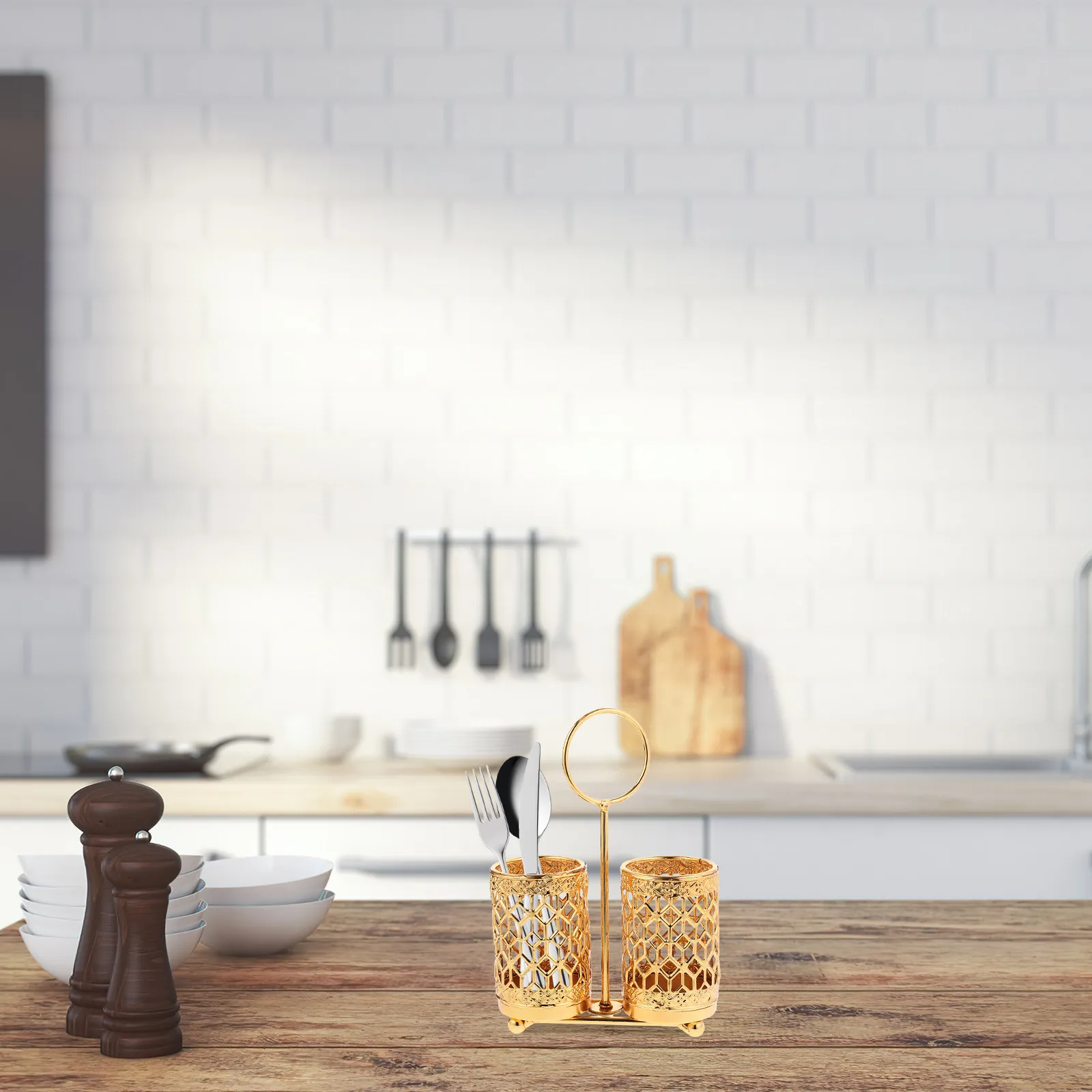 

Sturdy Kitchen Utensil Holder Large Chopstick Bucket Cutlery Storage Organizer for Home Restaurant Hotel Countertop Silverware