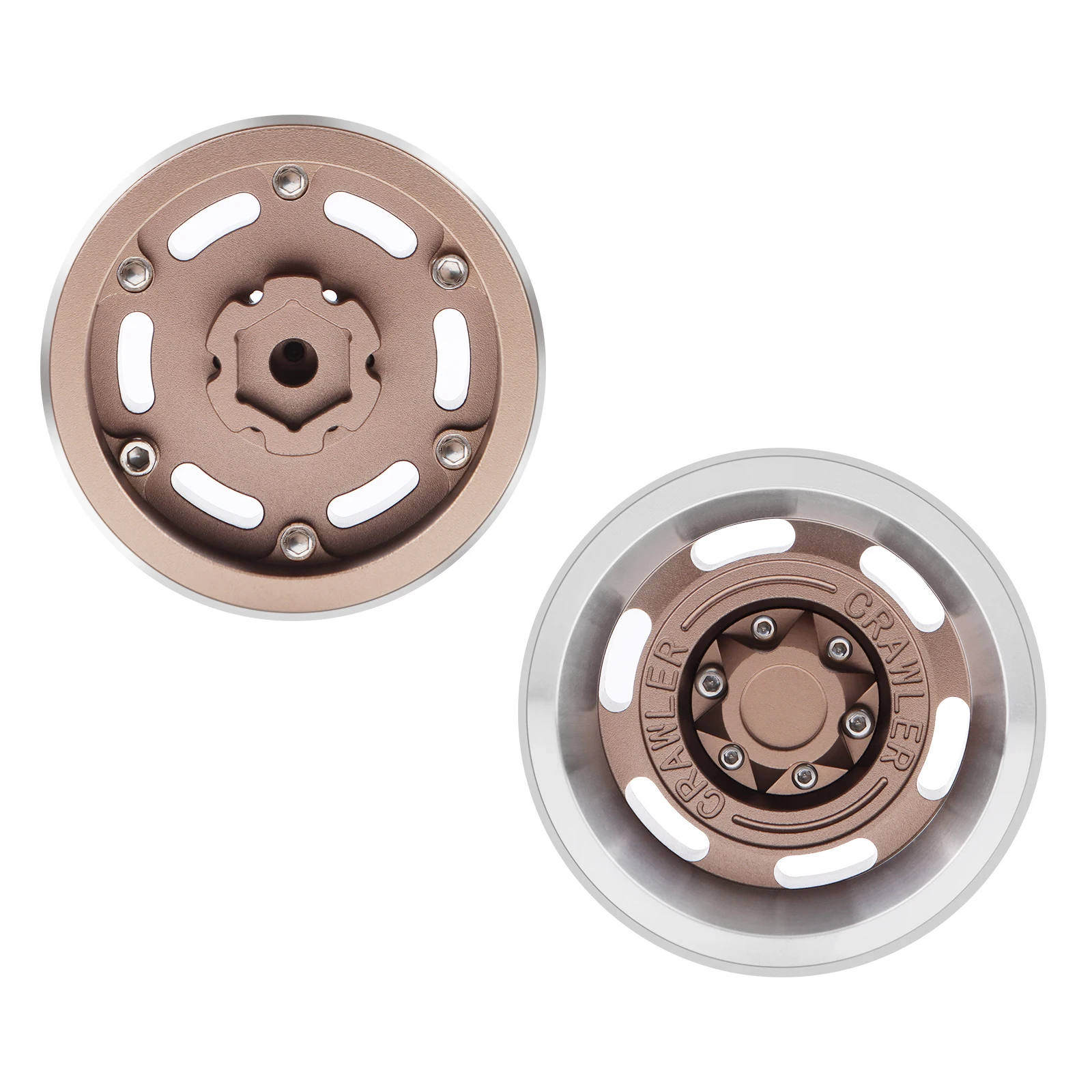 DashRC 1.9” Beadlock Wheel Rim, Aluminum Negative Offset 5.5mm Wheel Hub for 1/10 RC Crawler SCX10 TRX4 TRX6 VS4-10 GEN7 GEN8