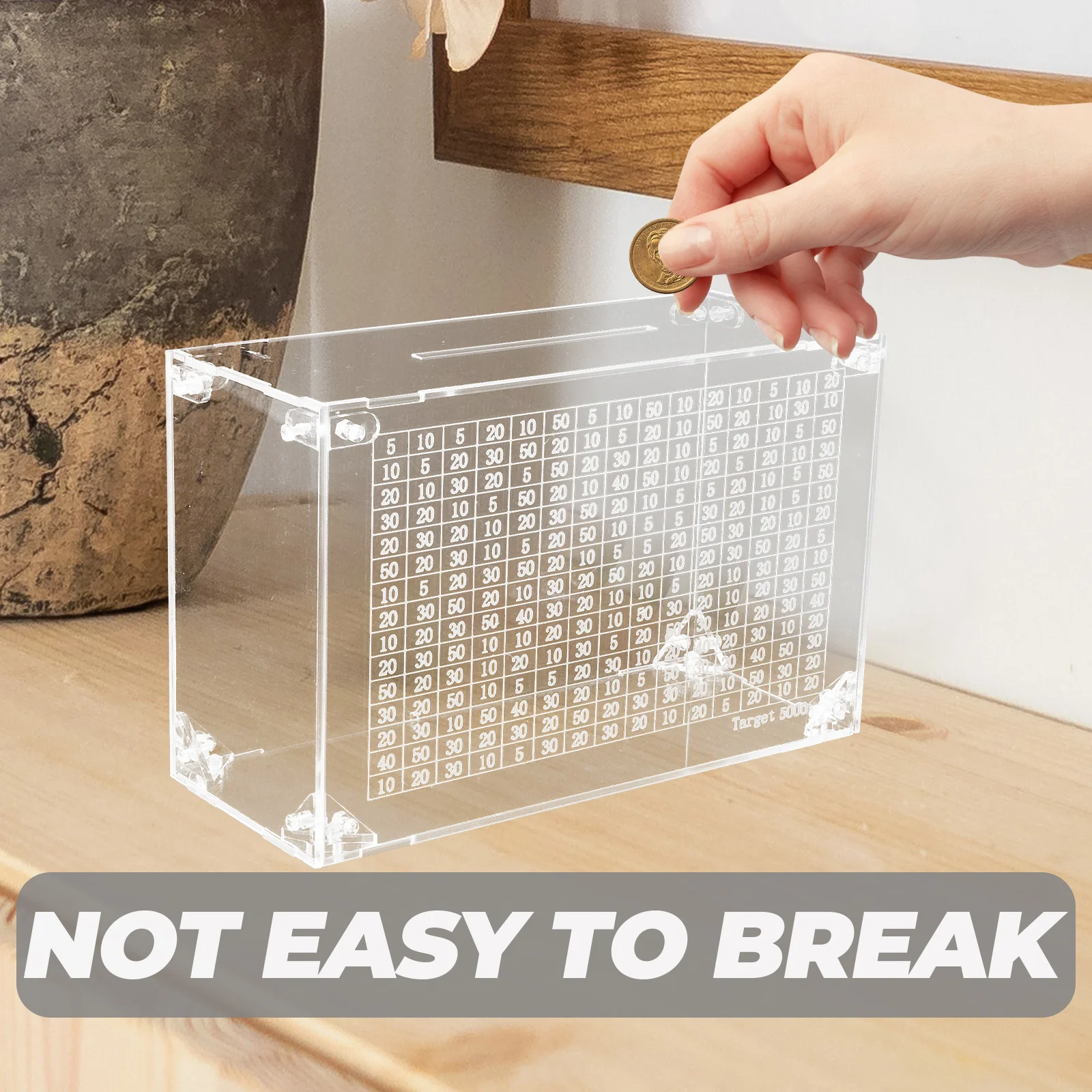 

Acrylic Piggy Bank Transparent Money Box with Counter Clear Coin Container for Saving Cash Adults Children Acrylic Piggy Bank