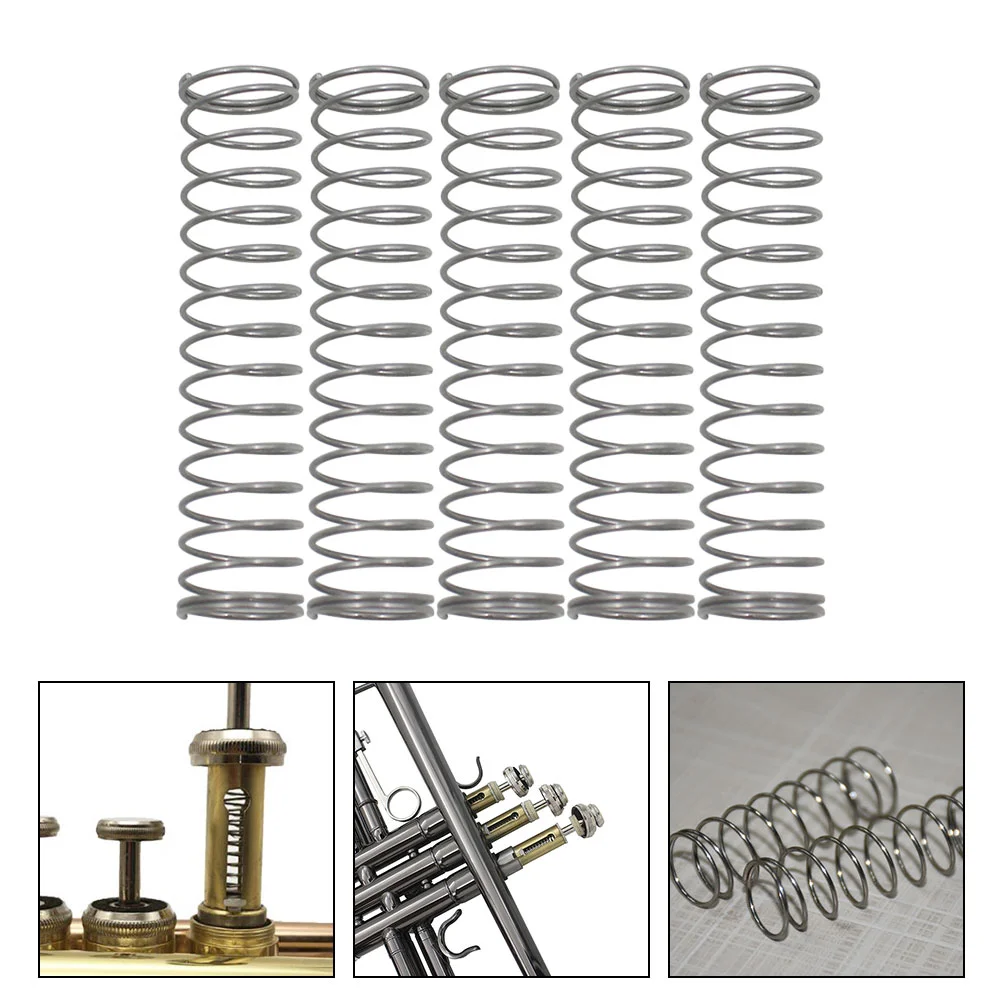 

5 Pcs Small Button Spring Trumpet Springs Bass Accessories Stainless Steel Replacements Cornet Piston Supplies