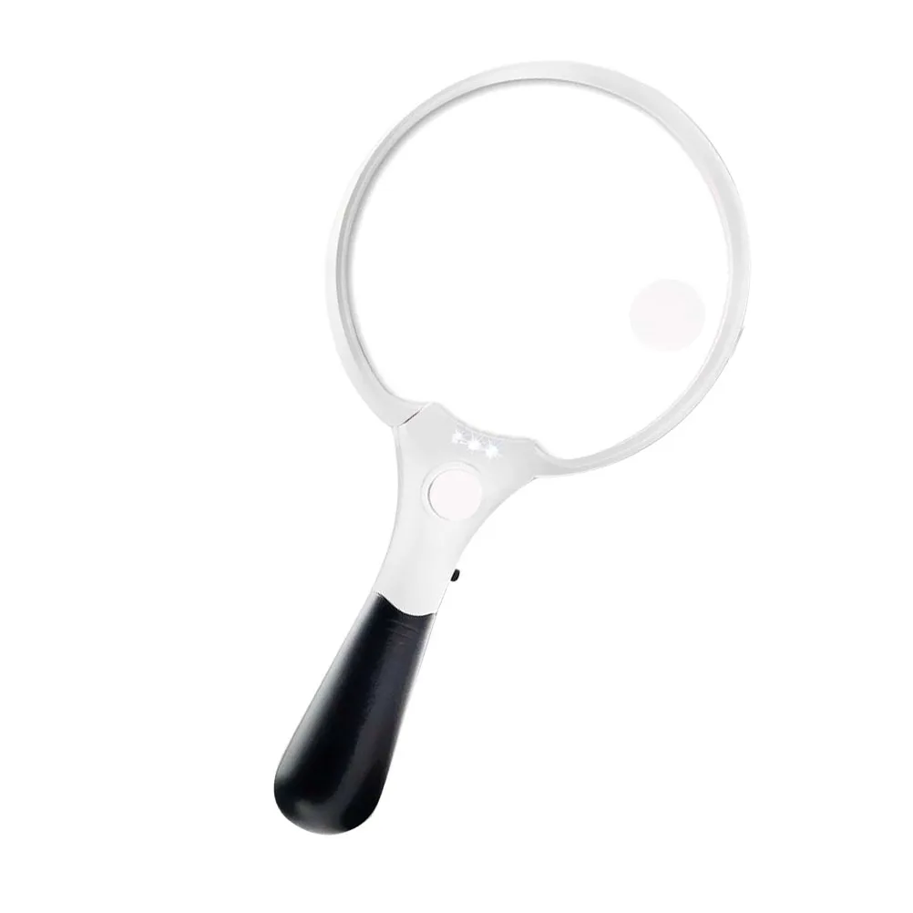 

1pc Handheld Led Magnifier 10X 15X 20X Optical Lens For Reading Books Small Print Jewelry Inspection Portable Tool