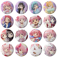 58mm Puella Magi Madoka Magica Pins Cute Anime Figure Homura Miki Sayaka Brooch Cosplay Badge Backpack Shoes Jewelry Accessories