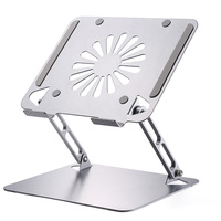 IDock Ergonomic Height Multi Angle Adjustable Folding Metal Laptop Stand With Fan And USB HUB Optional