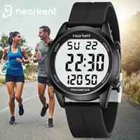 Hearkent-reloj podómetro para hombre y mujer, relojes deportivos para exteriores, contador de calorías, retroiluminación LED para rastreador de caminar, sin Bluetooth