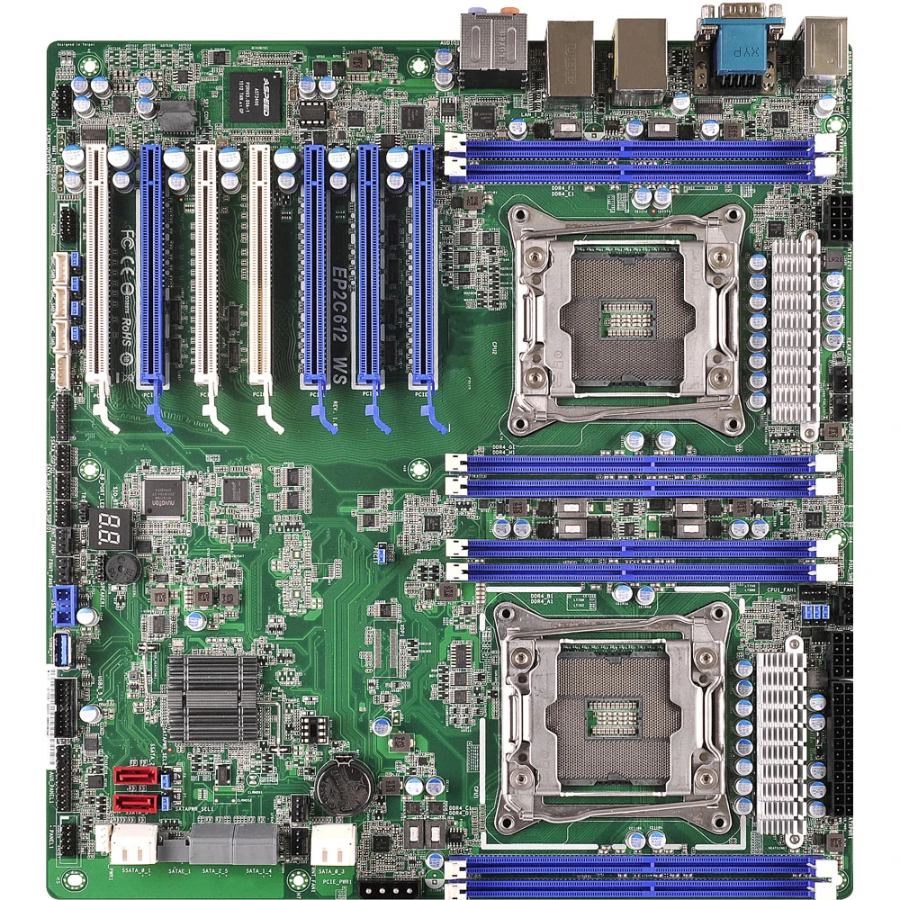 EP2C612 WS For ASRock Rack Original Server Motherboard LGA2011 E5-2600 v3 v4