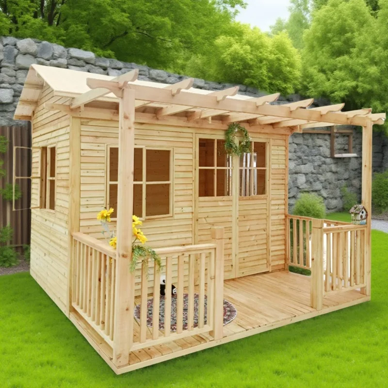 Outdoor Preservative Wood Triangle Chalet Homestay Assembly Camping Accommodation Movable Wood House Garden Tea Room