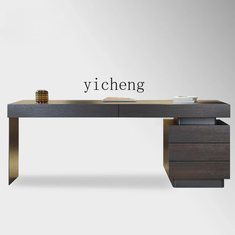 

ZC minimalist study home living room solid wood long table high-end computer table