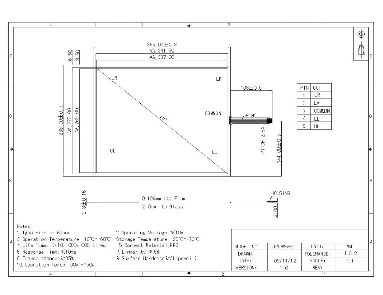 Imagem -03 - Polegada Fio 4:3 Ultra-fino 0.5 mm 355*288 mm Flexível Digitador Painel da Tela de Toque Tela Macia Mais Kit de Controle Usb 17