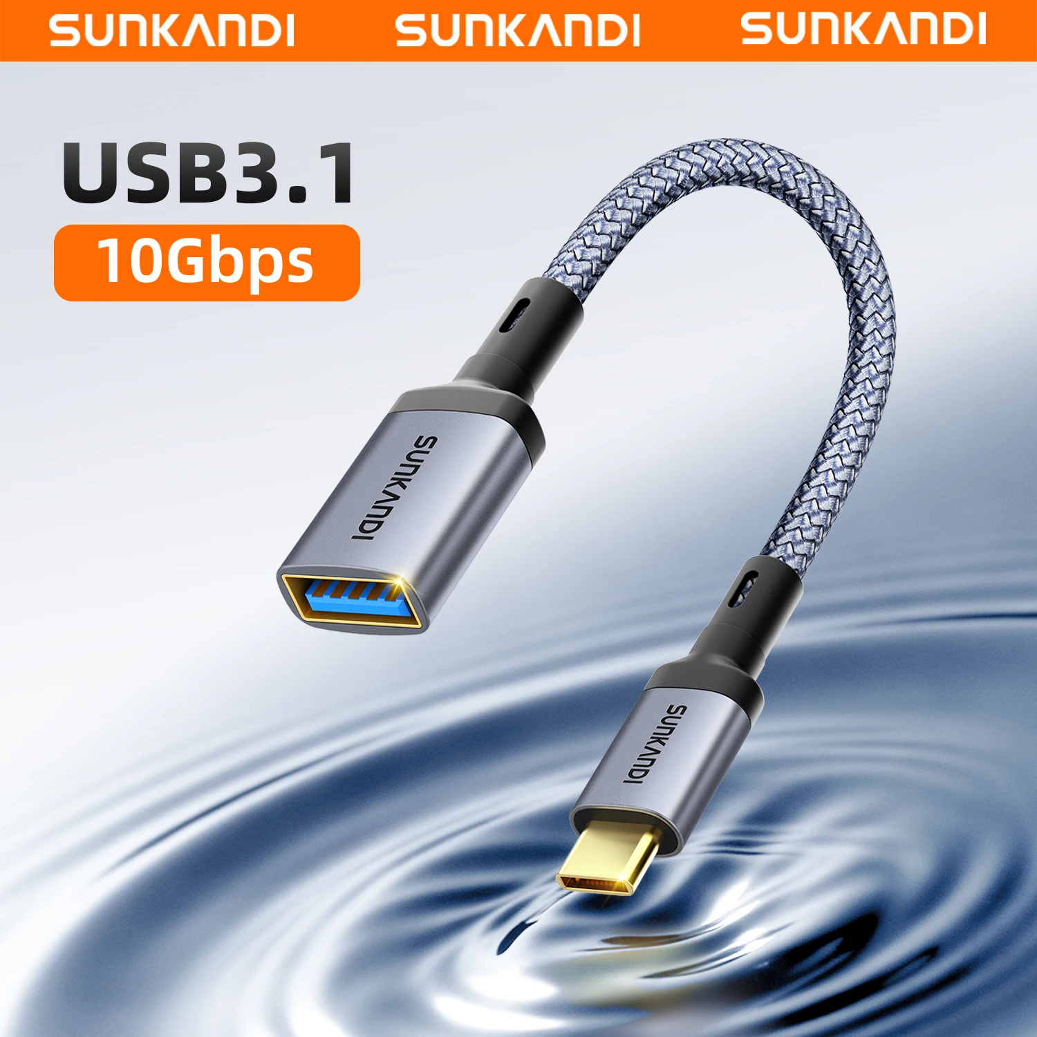 SUNKANDI USB C to USB 3.1 Adapter 10Gbps OTG Cable Type C Male to USB A Female for iPhone 15 MacBook Pro Air iPad Pro Galaxy S24