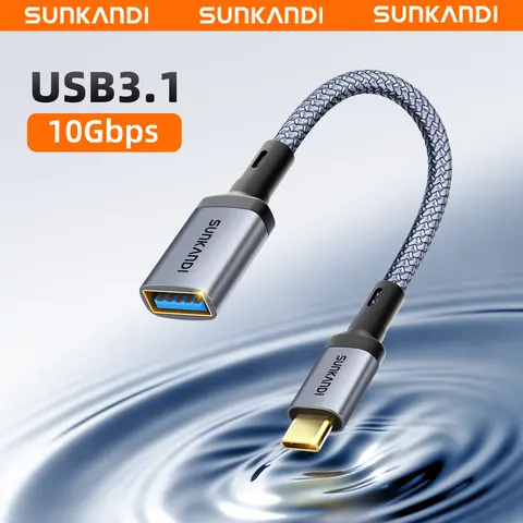 SUNKANDI USB C to USB 3.1 Adapter 10Gbps OTG Cable Type C Male to USB A Female for iPhone 15 MacBook Pro Air iPad Pro Galaxy S24