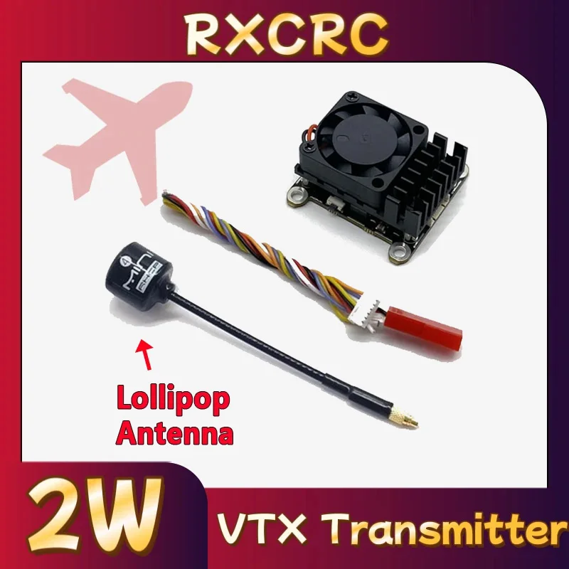 

RXCRC 5.8G 48CH 2W high power VTX analog Video Transmitter Build-in Mic 30.5*30.5mm For RC FPV Long Range Fixed-wing Drones