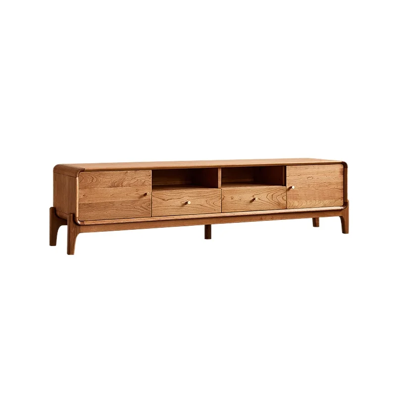 

North American cherry wood moisturizer TV cabinet Nordic simple living room home locker with drawer creative floor cabinet