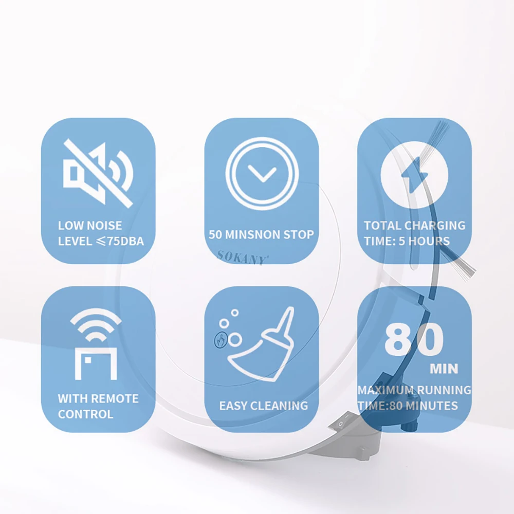 가정용 지능형 스위퍼 원격 제어, 청소, 흡입 및 걸레질, 3 in 1 2000Pa 청소 로봇 청소 기계