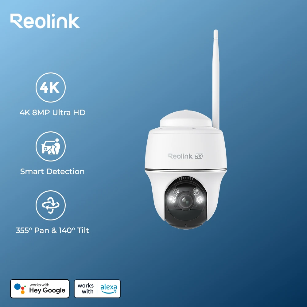 

Reolink 4G Solar Camera Outdoor 4K 8MP Wireless Security Camera Smart Detection Color Night Vision 355° Pan 140° Tilt IP Camera