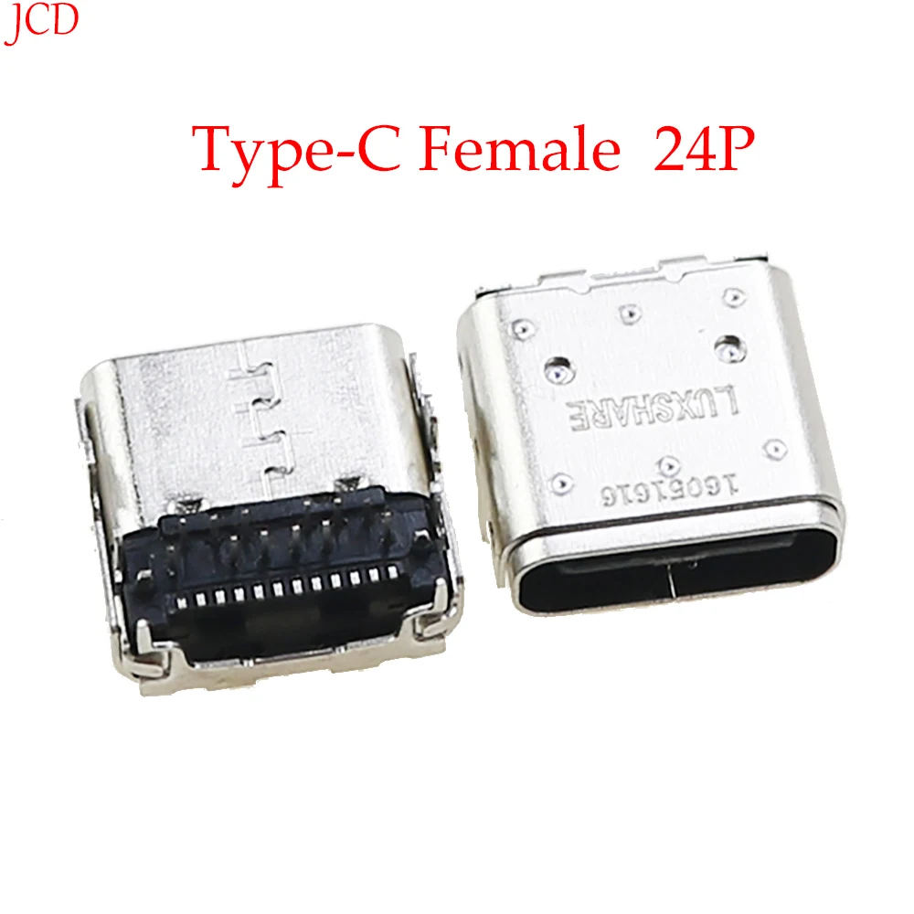 TYPE-C Female  24P Board With Front And Rear Plug L=9.3MM Double Shell Back Cover USB Charging Interface Hexagonal Plug Board