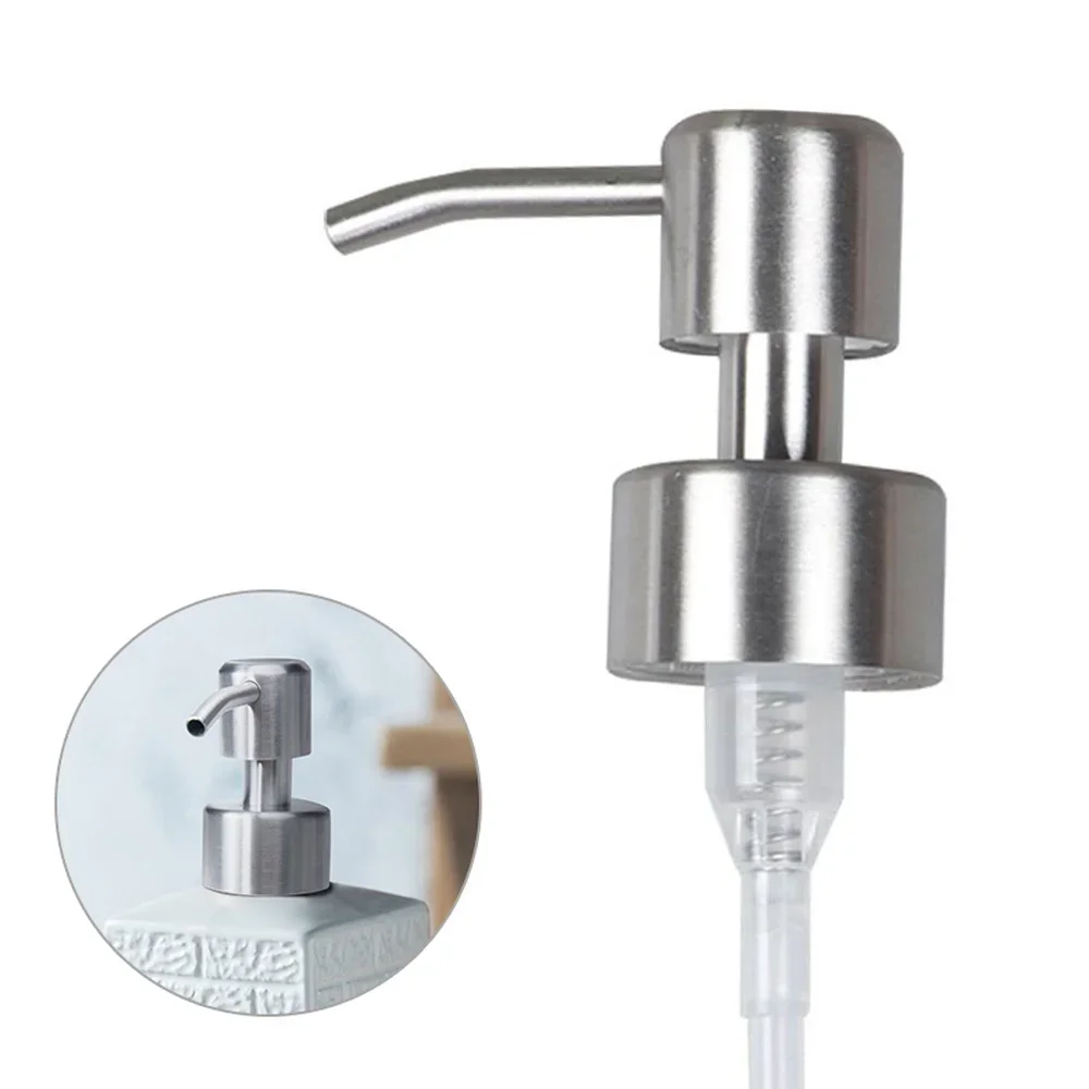 1pc 304 Stainless Steel Hand Liquid Soap Pump Head Dispenser Nozzle for Bathroom Kitchen Foam Soap Shampoo Dispenser Accessories