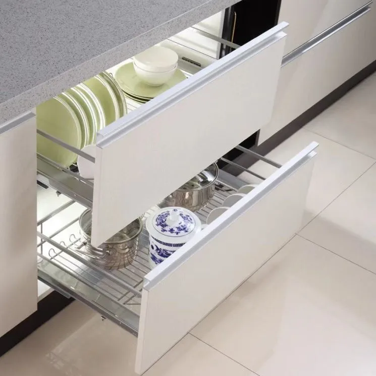 Spot multi-specification dishes basket kitchen double-layer drawer bowl basket self-draining large-capacity storage cabinet