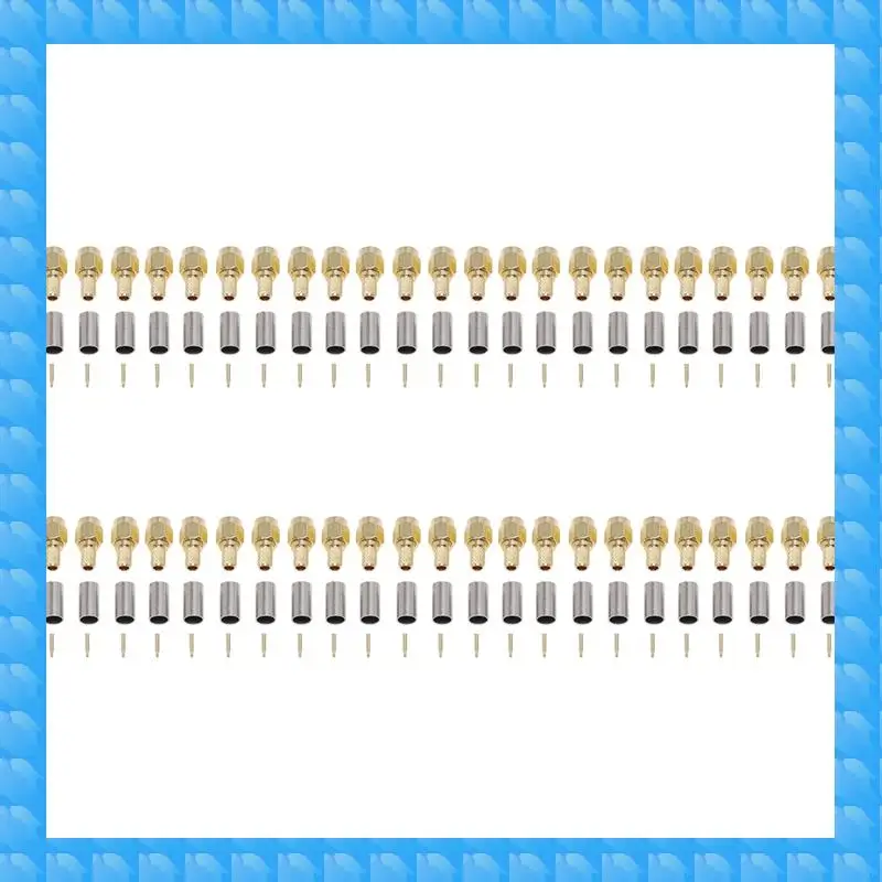 

ETRT 100Pcs SMA Male Plug RF Coaxial Connector Crimp For RG58 RG142 RG400 LMR195 RG223