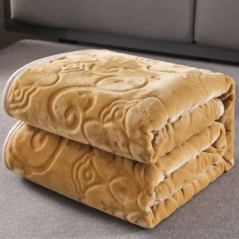 Winter Warm Couch Bed Throw Blanket Solid Soft Warm Velvet Blanket Autumn  Home Decor Flower Bedding Bedspread Blanket