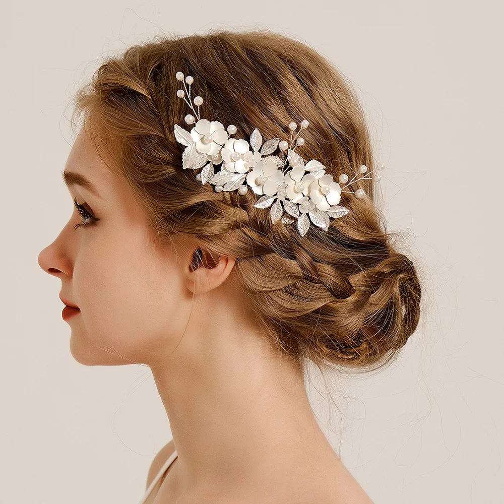 

Miallo Wedding Bride Hairpin Hair Clips for Women Bridal Hair Accessories Pearl Rhinestone Flower Hair Combs Hairband