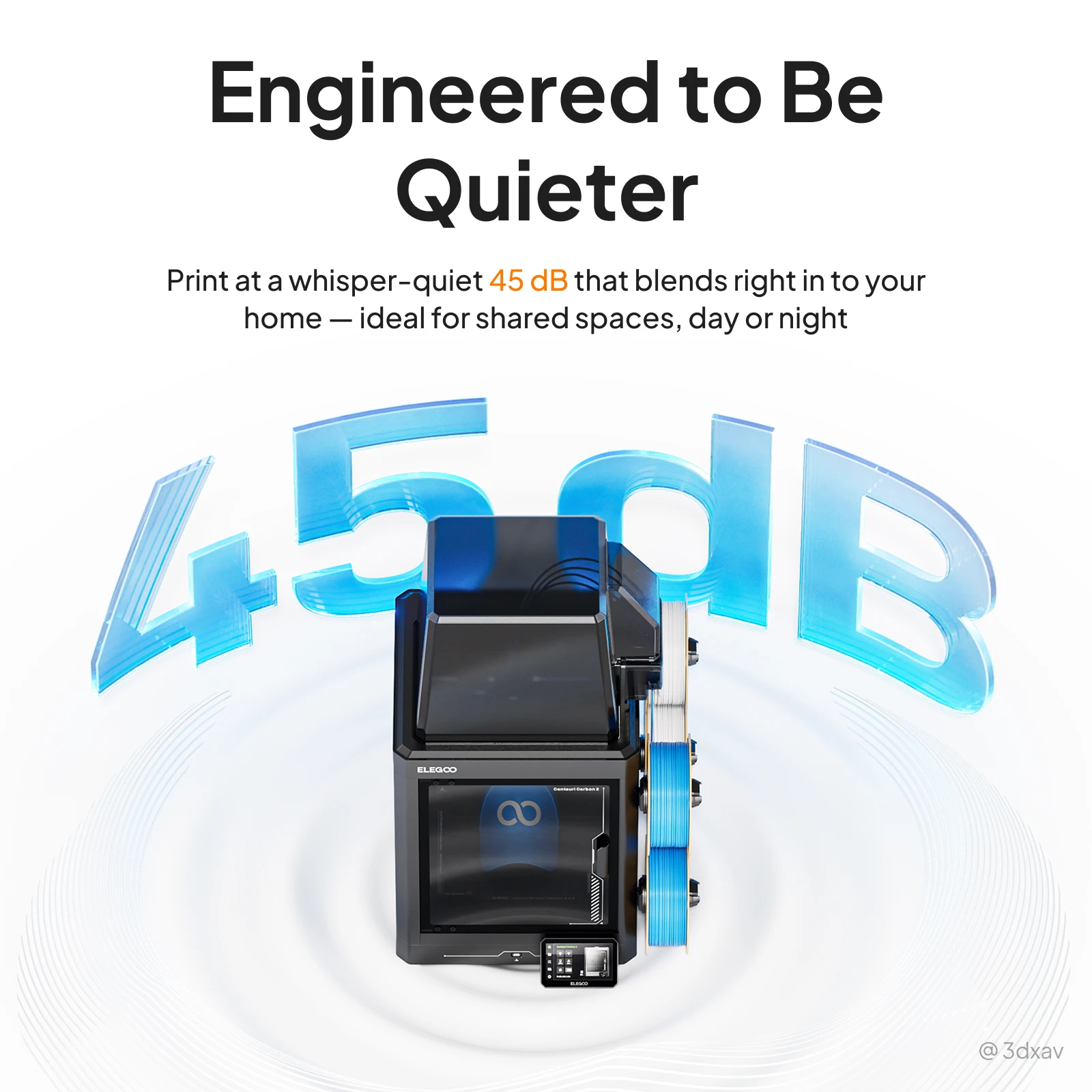 ELEGOO Centauri Carbon 2 Combo 3D Printer FDM 4-Color Printing Speed 500mm/s² with CANVAS  Low Noise Nozzle 350℃ 256x256x256mm view 6