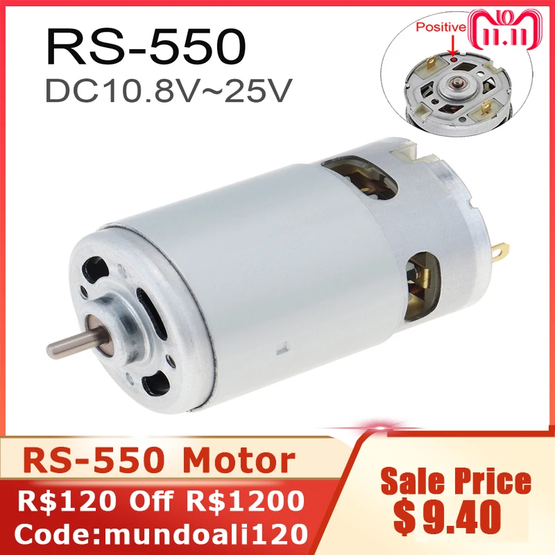 RS550 DC Motor 12V 14.4V 16.8V 21V 25V Electric Tools Motor for Replacement Electric Drill Driver Various Cordless Screwdriver