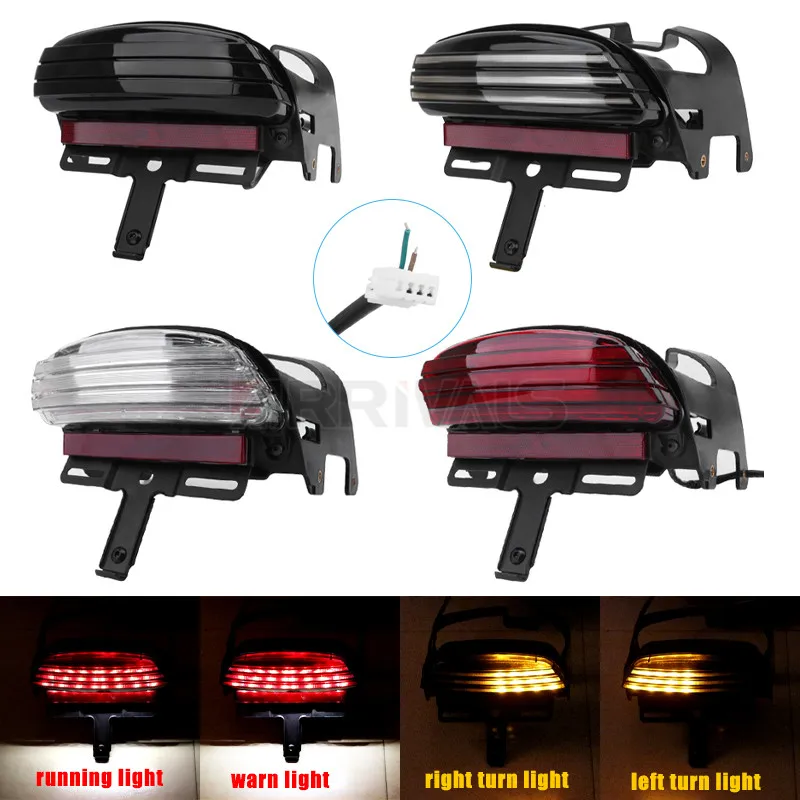 Motorcycle Tri-Bar Rear Fender LED Tail Light For Harley Dyna Fat Bob FXDF 2008-up Motorbike Accessories