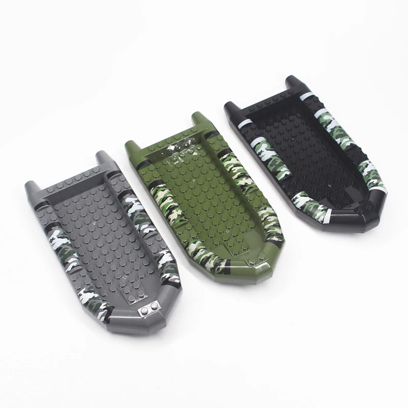 

Лодка из строительных блоков из мелких частиц, резиновая лодка, каноэ, штурмовая лодка, скоростной катер, на воздушной подушке, имитационная модель детской игрушки