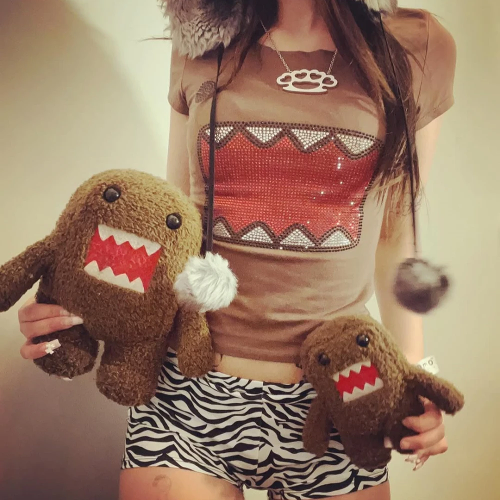 

Y2k Girl Vintage Hot Stamping Round Neck Short Sleeved T-Shirt Sleeveless Camisole Vest Vintage Tama Jun Hot Stamping Top Outfit