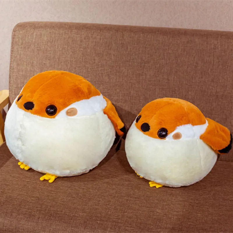 

1pc 30cm/11.81in Hot Selling Round Doll Cute Little Sparrow Plush Toy Large Round Ball Pillow Sparrow Doll