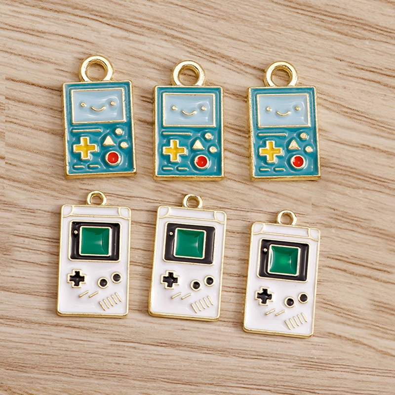 Tusember 10 Stück süße Emaille Gamepad Charms Spielkonsole Anhänger Diy Erkenntnisse Kawaii Schlüsselanhänger Armbänder Ohrringe für Kinder – Detail 1