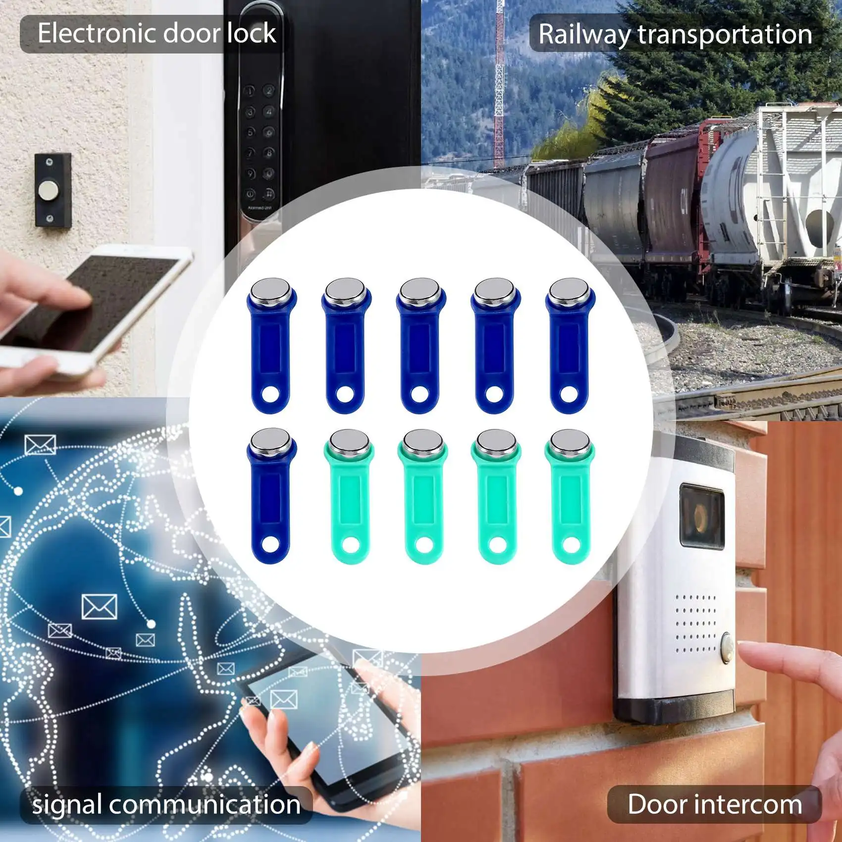 Lote de 10 unidades de llaves de memoria RFID regrabables RW1990 Ibutton para copiar tarjetas, tarjetas de sauna y tarjetas Dallas Keys