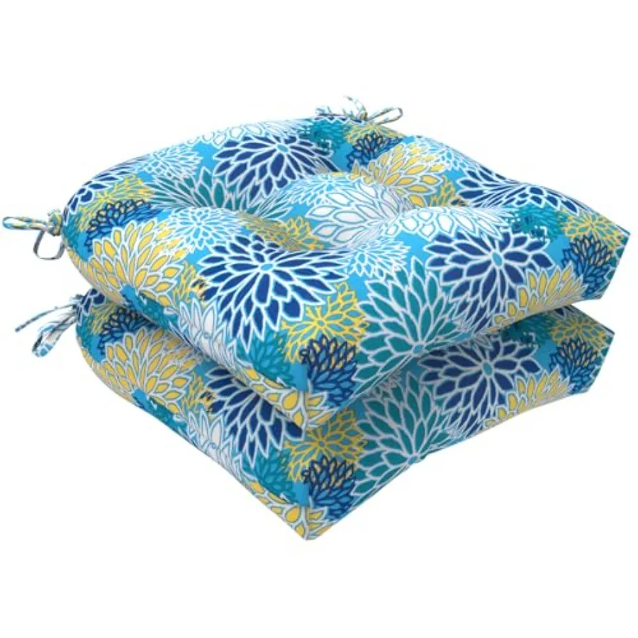 

Outdoor Wicker Chair Cushions 19"x19"x4" Patio Chair Cushions with Ties Water Repellent Thick Tufted Seat Cushions for Patio Fu