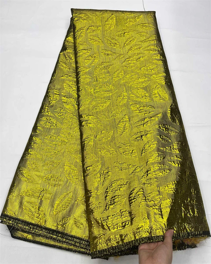 

Nigerian High-Quality Damask Tissu Gold African Brocade Jacquard Lace Fabric for Wedding Unique Stylish Design