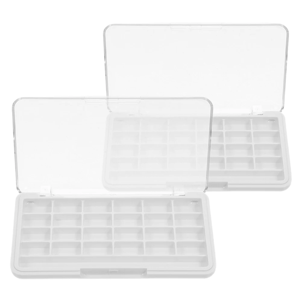 2Pcs Eye Shadow Organizer Box Transparent Empty Makeup Palette DIY Lipstick Holder Portable Compact Refillable Storage Case