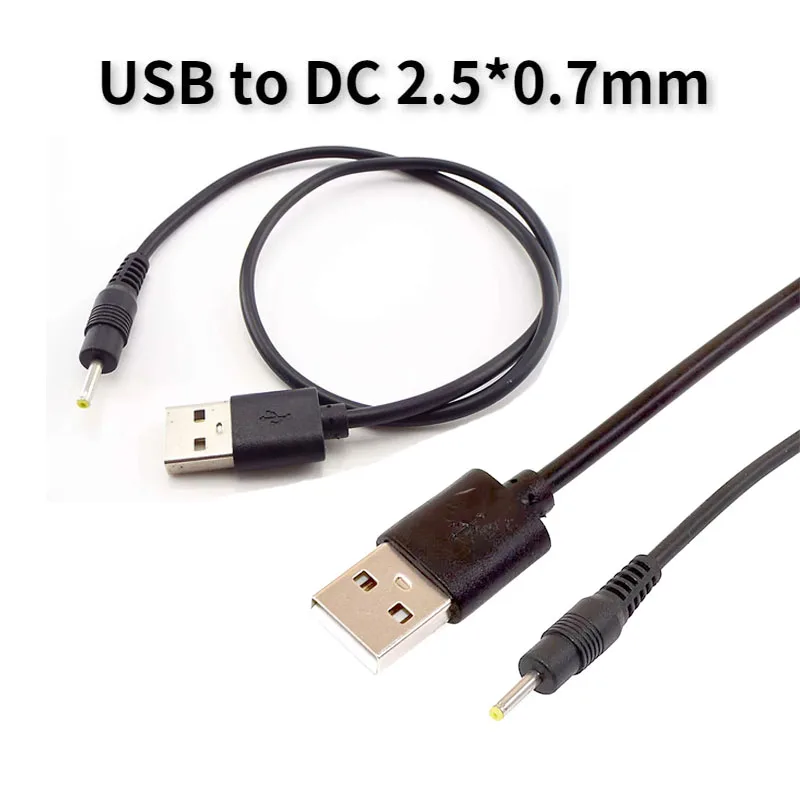 USB 2,0 tipo A macho a DC 2,5x0,7mm enchufe DC5V Cable de cargador USB conector de Cable cables de extensión
