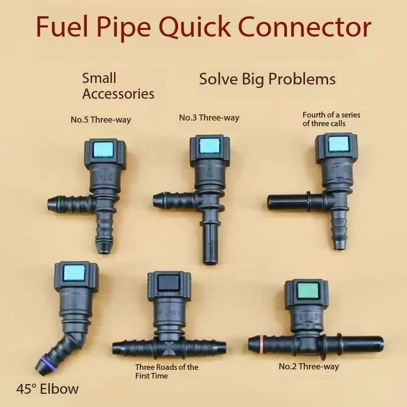 

1pc Fuel Hose Quick plug connector Quick Release Tee Series Hose Fitting 7.89 9.49 Car