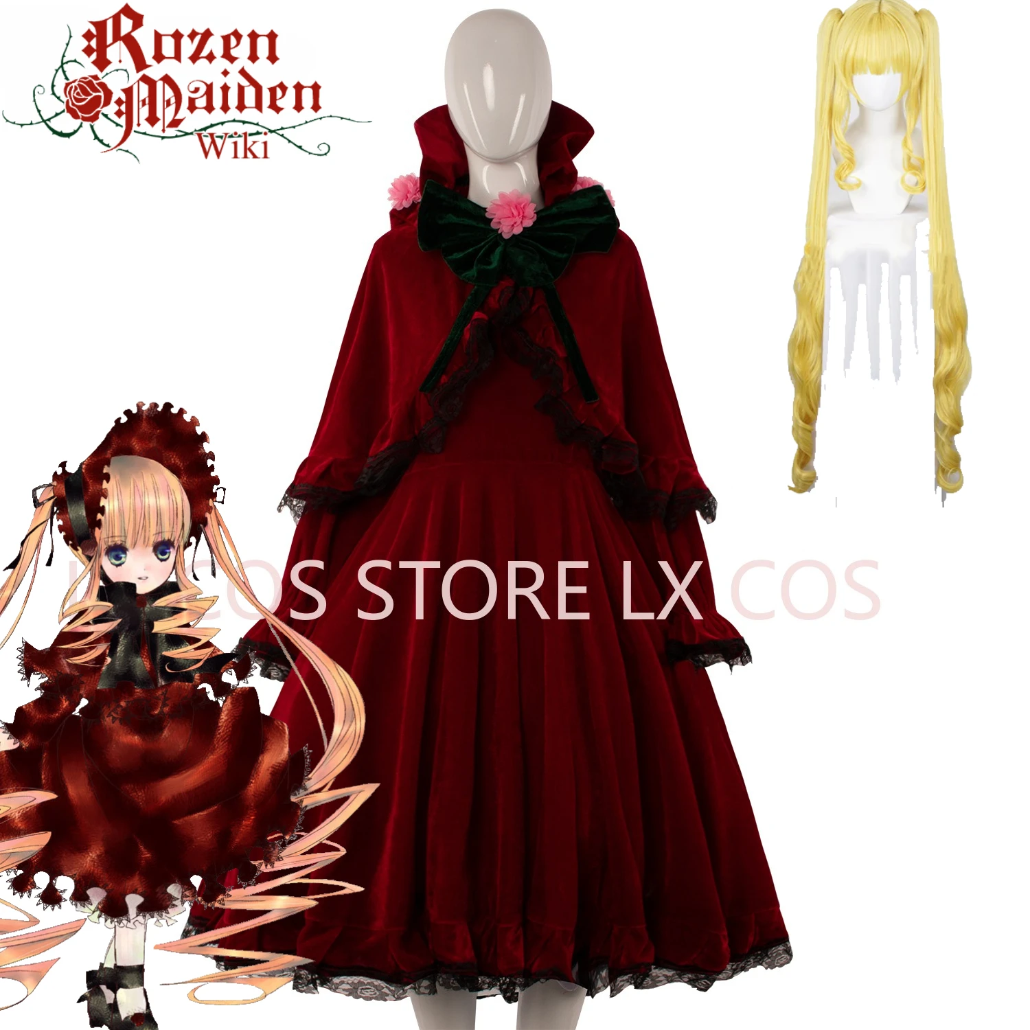 

Cosplay Rozen Maiden Shinku Cosplay Halloween Red Dress Costume Custom Made