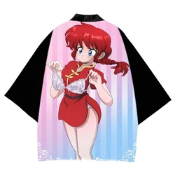 Disfraz de Cosplay japonés Yukata con estampado 3D, Kimono Ranma 1/2, figura para hombres, ropa de calle tradicional Harajuku Ranma